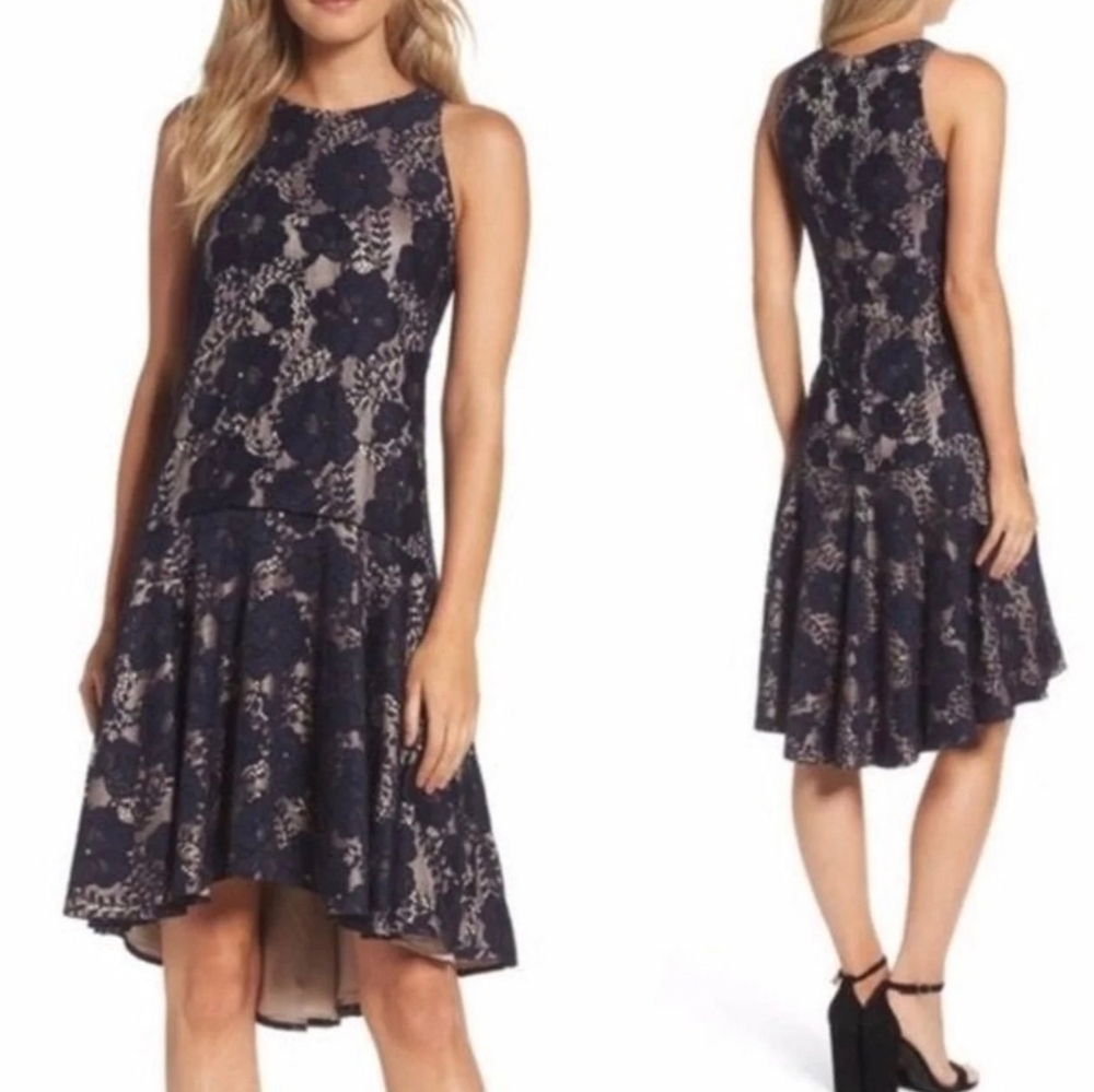 Eliza J. Dark Navy Lace Dress In 6 NWT Spring/Summer Dress